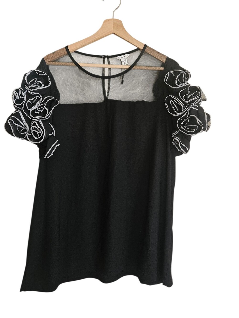 Cato 18/20 Blouse Rosette Sleeves Mesh Blouse Eligant Party